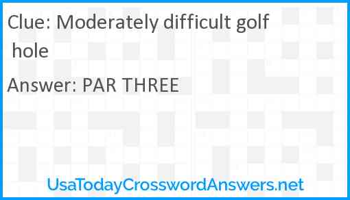 Moderately difficult golf hole Answer