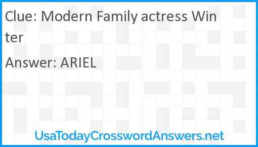 Modern Family actress Winter Answer