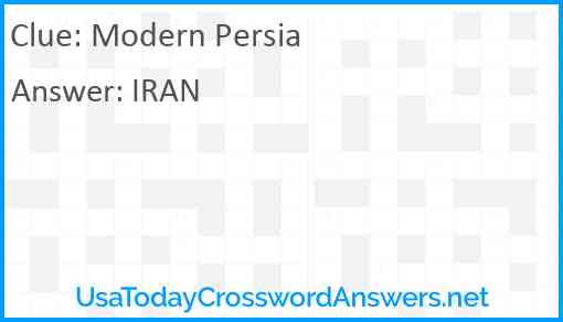 Modern Persia Answer