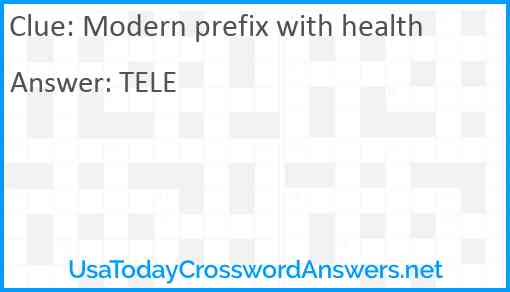 Modern prefix with health Answer