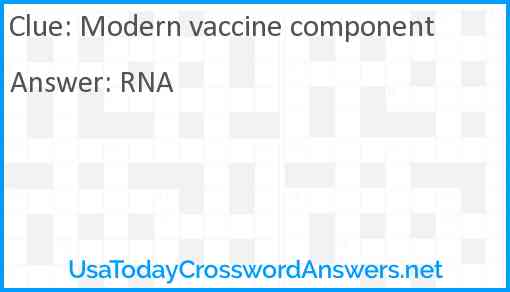 Modern vaccine component Answer