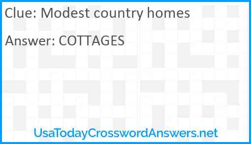 Modest country homes Answer