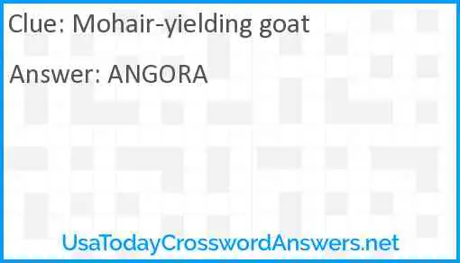Mohair-yielding goat Answer