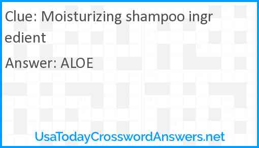 Moisturizing shampoo ingredient Answer