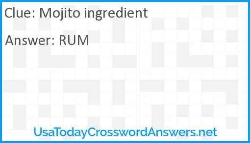 Mojito ingredient Answer