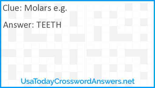 Molars e.g. Answer