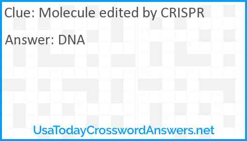 Molecule edited by CRISPR Answer