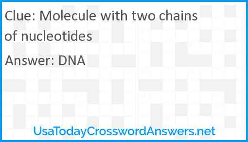 Molecule with two chains of nucleotides Answer