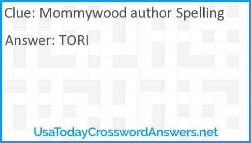 Mommywood author Spelling Answer