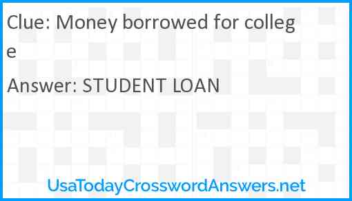 Money borrowed for college Answer