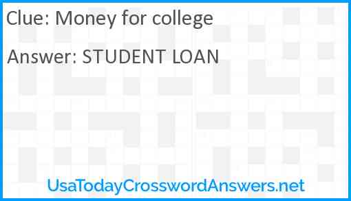 Money for college Answer