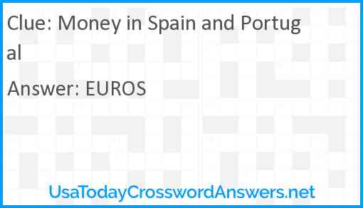 Money in Spain and Portugal Answer
