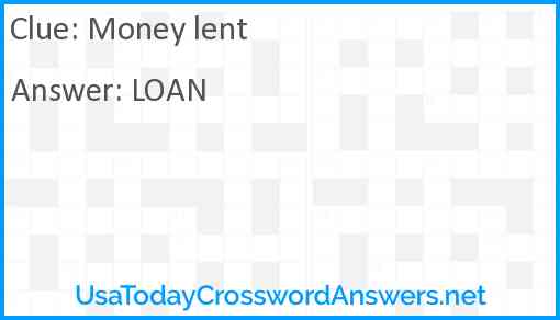 Money lent Answer