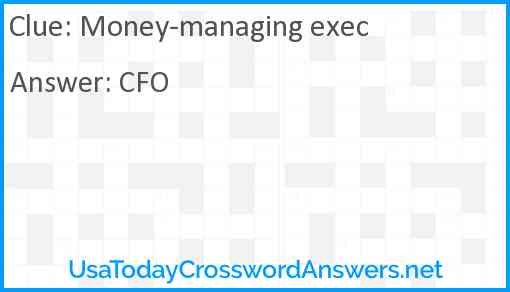 Money-managing exec Answer