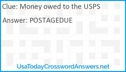 Money owed to the USPS Answer