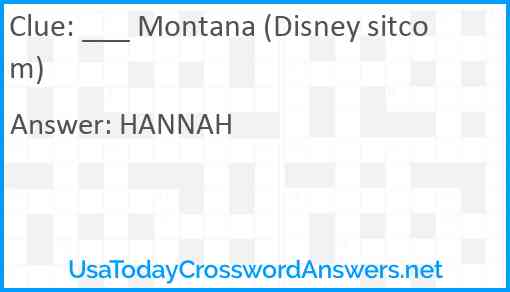 ___ Montana (Disney sitcom) Answer
