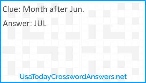 Month after Jun. Answer