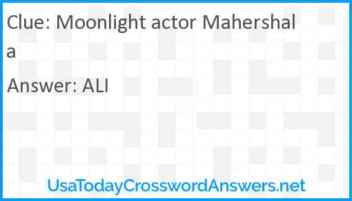 Moonlight actor Mahershala Answer