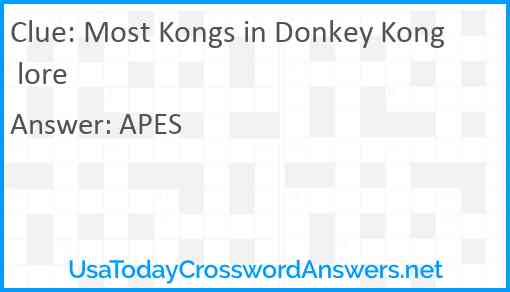 Most Kongs in Donkey Kong lore Answer