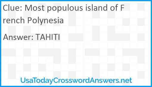 Most populous island of French Polynesia Answer