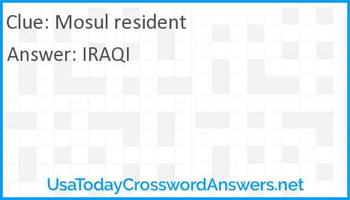 Mosul resident Answer