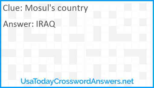 Mosul's country Answer