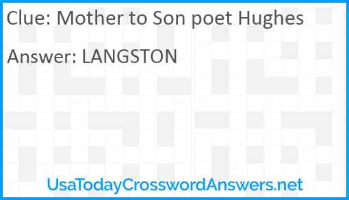 Mother to Son poet Hughes Answer