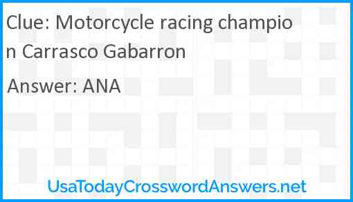 Motorcycle racing champion Carrasco Gabarron Answer