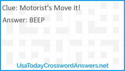 Motorist's Move it! Answer
