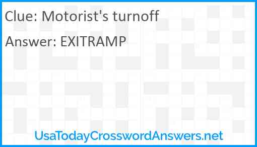 Motorist's turnoff Answer