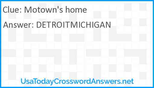 Motown's home Answer