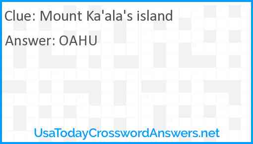 Mount Ka'ala's island Answer