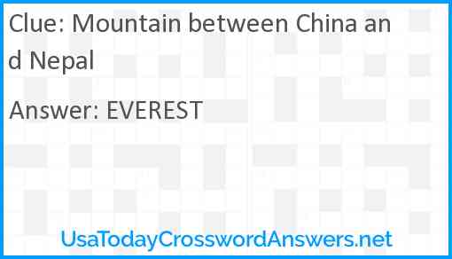 Mountain between China and Nepal Answer