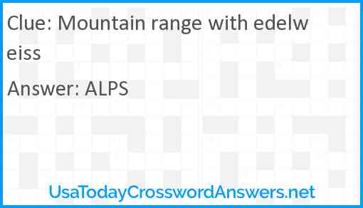Mountain range with edelweiss Answer