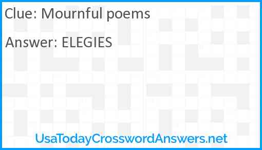 Mournful poems Answer