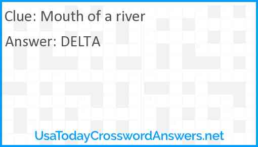 Mouth of a river Answer