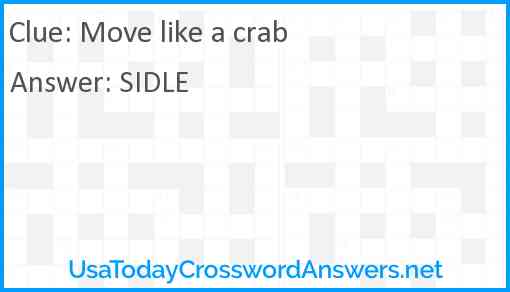 Move like a crab Answer