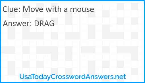 Move with a mouse Answer