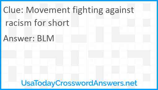 Movement fighting against racism for short Answer