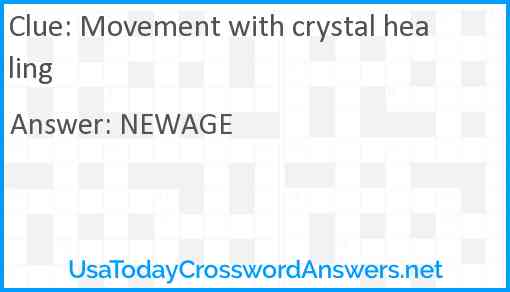 Movement with crystal healing Answer
