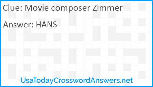 Movie composer Zimmer Answer