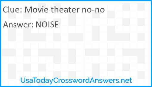 Movie theater no-no Answer