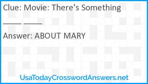 Movie: There's Something ____ ____ Answer