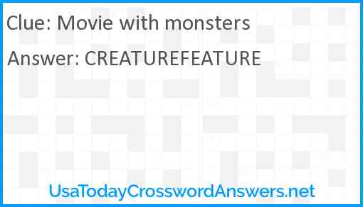 Movie with monsters Answer