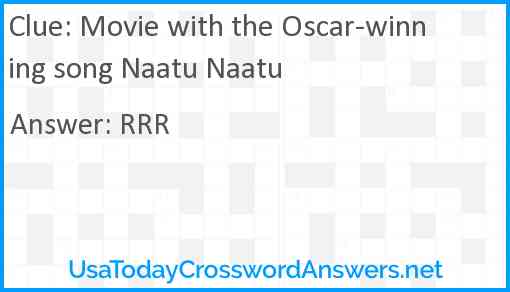 Movie with the Oscar-winning song Naatu Naatu Answer