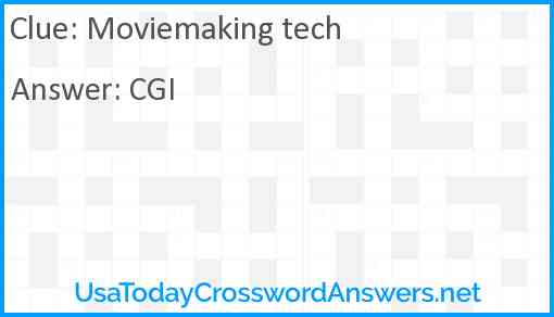 Moviemaking tech Answer