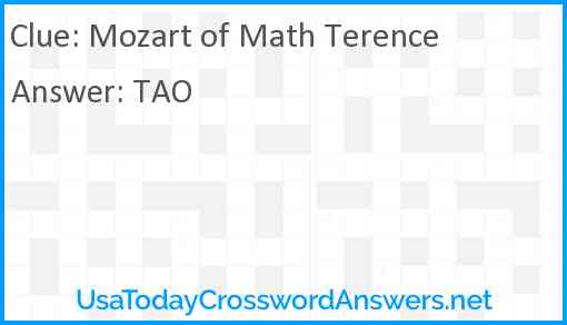 Mozart of Math Terence Answer