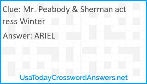 Mr. Peabody & Sherman actress Winter Answer
