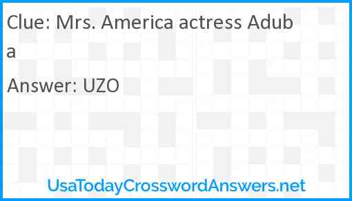 Mrs. America actress Aduba Answer