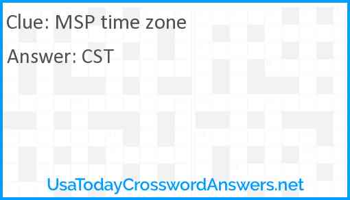 MSP time zone Answer